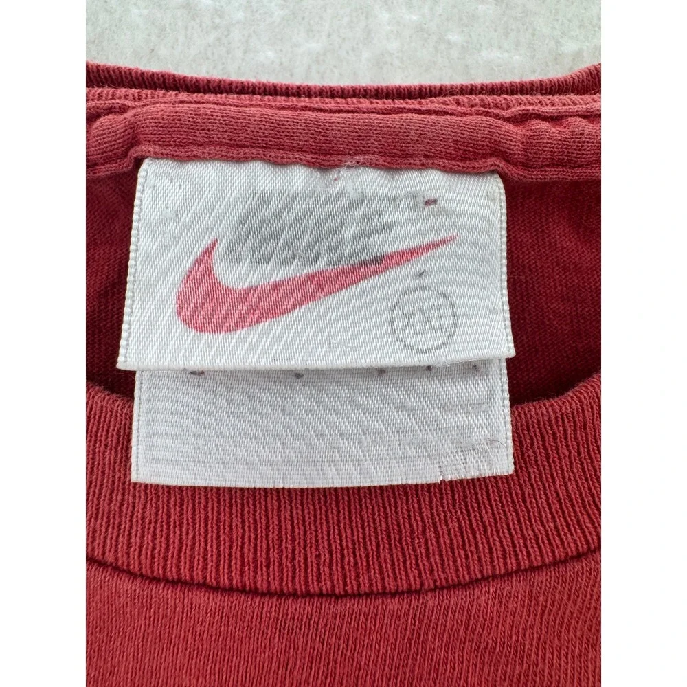 Nike - VTG T-Shirt Embroidered Swoosh Short Sleeve - Red - XXL - Mens